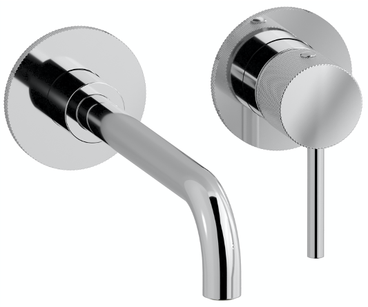 Hастенный смеситель для раковины с изливом, без планки, и донным клапаном, хром ibrubinetti industria ID206