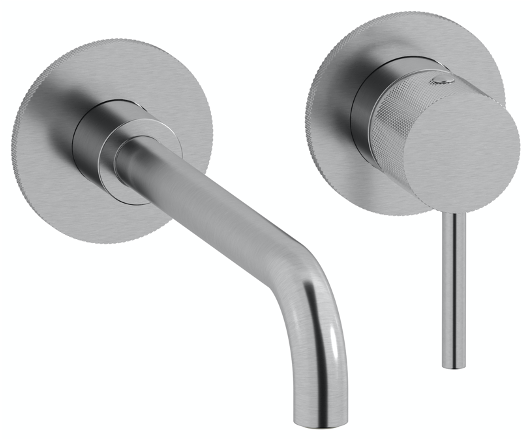 Hастенный смеситель для раковины с изливом, без планки, и донным клапаном, хром ibrubinetti industria ID206