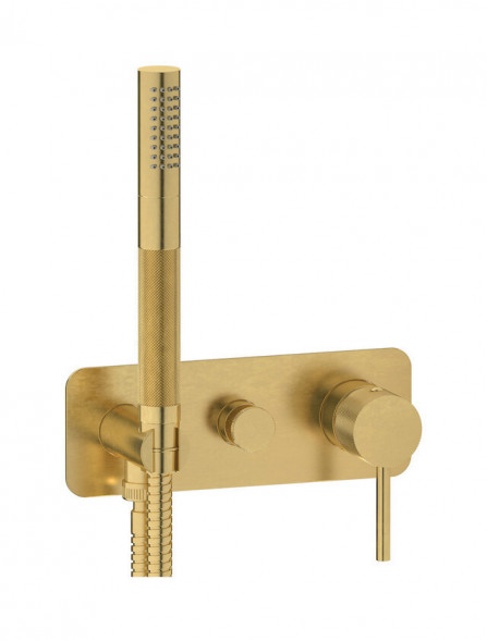 Внешняя часть встраиваемого смесителя с переключателем на 2 потребителя и ручным душем IBRUBINETTI INDUSTRIA ID313