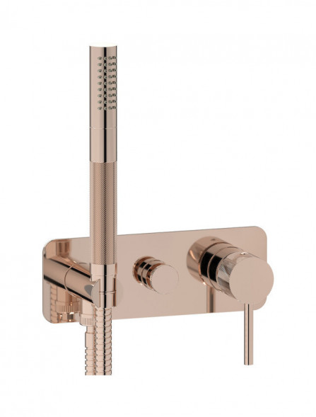 Внешняя часть встраиваемого смесителя с переключателем на 2 потребителя и ручным душем IBRUBINETTI INDUSTRIA ID313