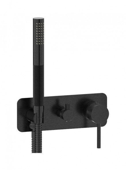 Внешняя часть настенного встраиваемого смесителя с переключателем на 3 потребителя и ручным душем IBRUBINETTI INDUSTRIA ID314