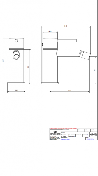Смеситель для биде IBRUBINETTI INDUSTRIA ID220