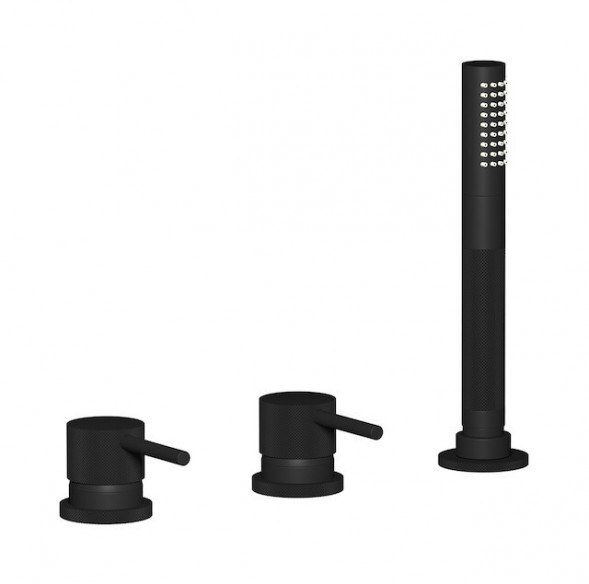 Смеситель на бортик ванной на 3 отверстия c дивертором и ручным душем с наполнением через слив-перелив IBRUBINETTI INDUSTRIA ID397